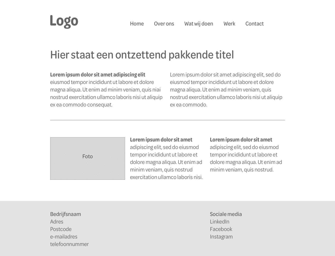 Strakke website zonder hulplijnen